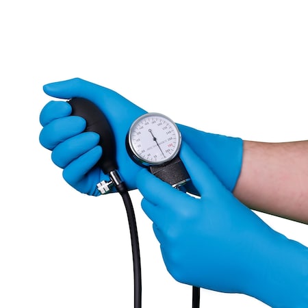 Vguard A3CH2, Disposable Gloves, 11 mil Palm, Latex, Powder-Free, Medium, 500 PK, Blue A3CH22